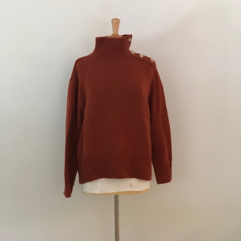 Zara Orange Chunky TurtleNeck Sweater